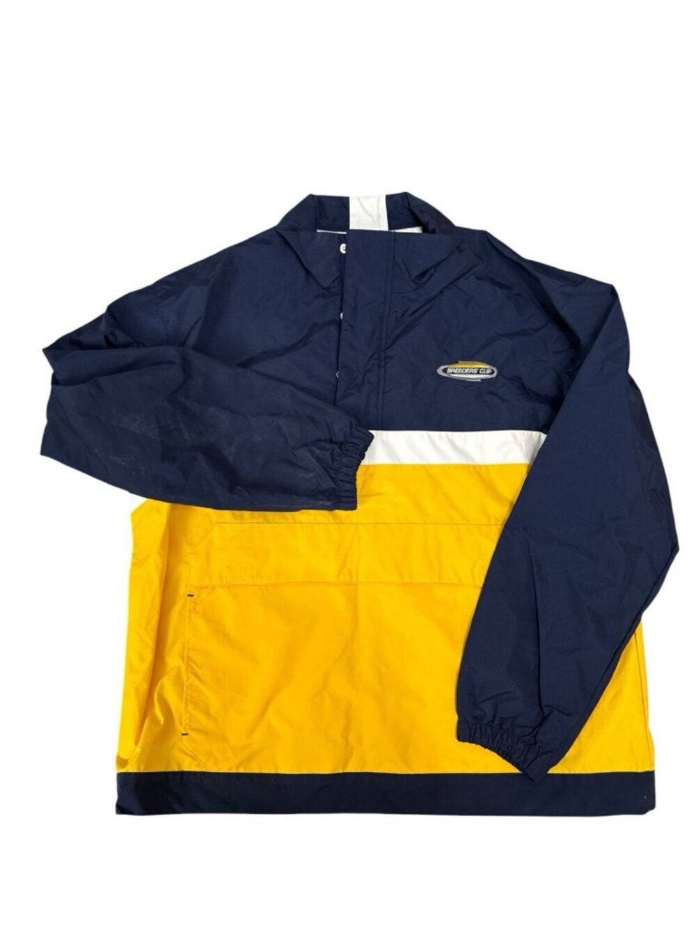 Gear for Sports L Windbreaker Breeders Cup Patch Y2K Vibe Blue & Yellow Pullover